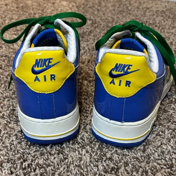 Nike Air Force 1 Blue and Yellow Shoes - Picture 5 of 8